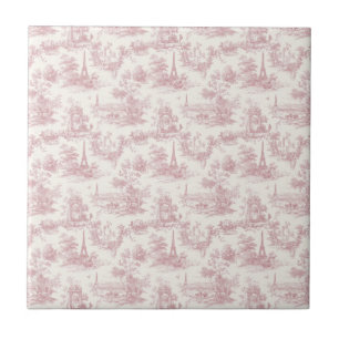 Romantisches rosa französisches Toile-Landmuster ( Fliese