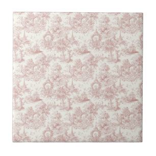 Romantisches rosa französisches Toile-Landmuster ( Fliese