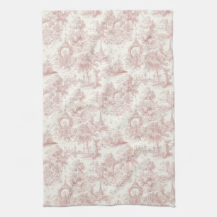 Romantisches rosa französisches Toile-Landmuster ( Geschirrtuch