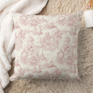 Romantisches rosa französisches Toile-Landmuster ( Kissen