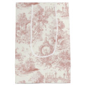 Romantisches rosa französisches Toile-Landmuster ( Mittlere Geschenktüte (Rückseite)