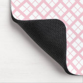 Romantisches rosa Gingham-Mauspad Mousepad (Ecke)