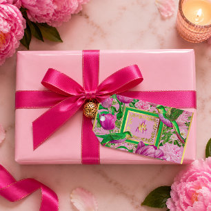 Romantisches Rosa Grün Exotischer Garten Personali Geschenkanhänger