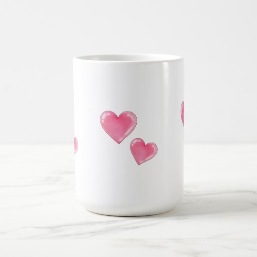 Romantisches rosa Herz Design - Jar Candle Scentur Kaffeetasse (Mittel)