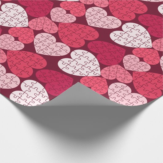 Romantisches rosa Herz Form Jigsaw Puzzle Geschenkpapier (Ecke)