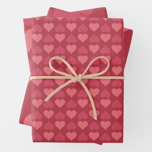 Romantisches rosa Herz Geschenkpapier Set (Beispiel)