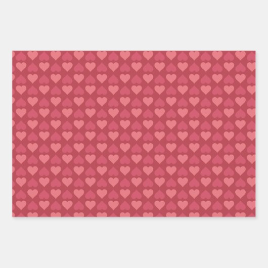 Romantisches rosa Herz Geschenkpapier Set (Vorderseite)