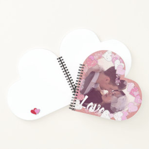 Romantisches Rosa Herz Liebe Custom Foto Notizblock