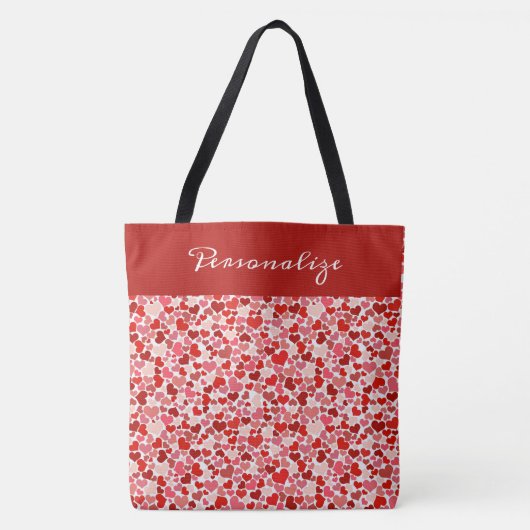 Romantisches Rosa Herzdesign Personalisiert Tasche (Vorderseite)
