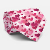 Romantisches rosa Herzmuster Valentinstag Thema Krawatte (Gerollt)