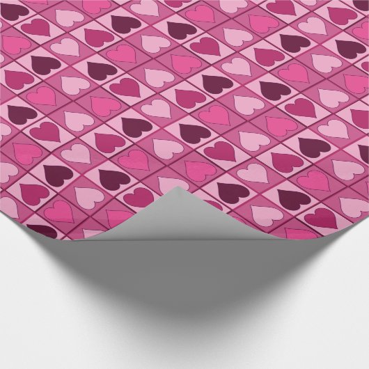 Romantisches Rosa hört auf und ab Geschenkpapier (Ecke)