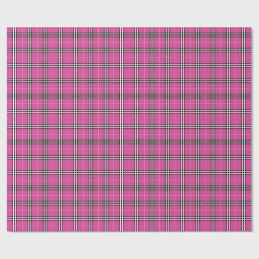 Romantisches Rosa Kariert Geschenkpapier (Flach)
