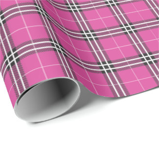 Romantisches Rosa Kariert Geschenkpapier