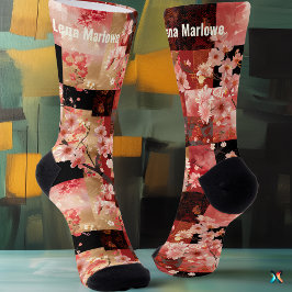 Romantisches rosa Kirschblossom Blumenmuster Socken