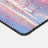 Romantisches rosa Kirschblossom im Winter Schreibtischunterlage (Ecke)