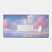 Romantisches rosa Kirschblossom im Winter Schreibtischunterlage (Tastatur & Maus)