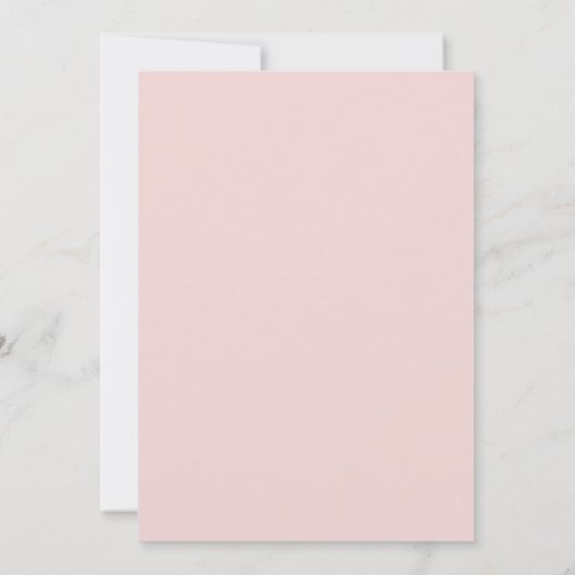 Romantisches Rosa Moderne Minimalistische Hochzeit Einladung (Rückseite)