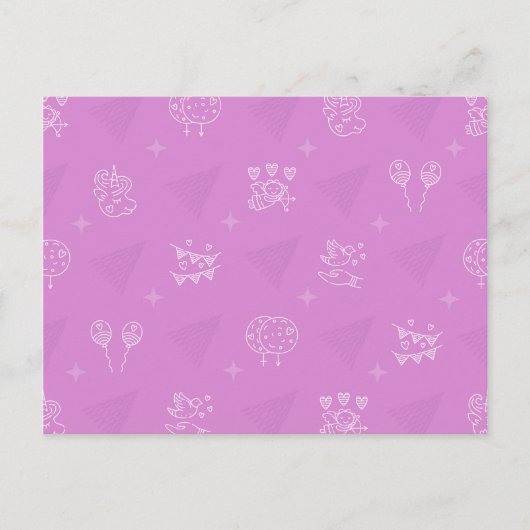 Romantisches rosa nahtloses Muster Postkarte (Vorderseite)
