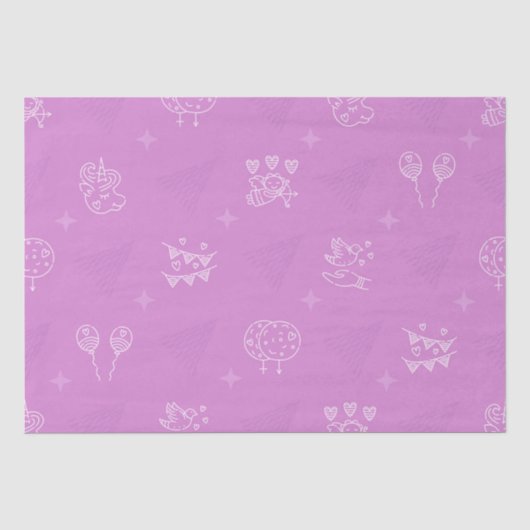 Romantisches rosa nahtloses Muster Seidenpapier (Vorderseite)