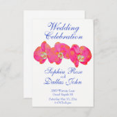 Romantisches Rosa Orchid Aquarellmalerei Hochzeit Einladung (Vorne/Hinten)