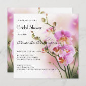 Romantisches Rosa-Orchideen-Brautparty Einladung (Vorne/Hinten)