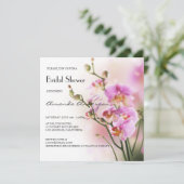 Romantisches Rosa-Orchideen-Brautparty Einladung (Stehend Vorderseite)