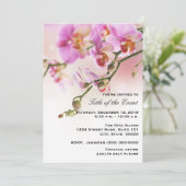Romantisches Rosa Orchideen - Ihre Veranstaltung Einladung (Stehend Vorderseite)