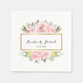 Romantisches rosa Rose Personalisiertes Party Papi Serviette (Vorderseite)