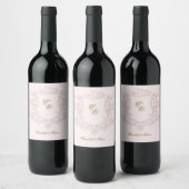 Romantisches Rosa Roségold und viktorianisches Flo Weinetikett (Flaschen)