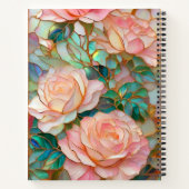 Romantisches rosa Rosen-gefestigtes Glas-EffektNot Notizblock (Rückseite)