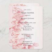 Romantisches Rosa Rosenblättriges Brautparty Einladung (Vorne/Hinten)