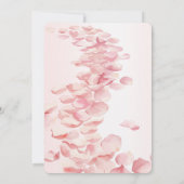 Romantisches Rosa Rosenblättriges Brautparty Einladung (Rückseite)