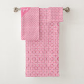 Romantisches Rosa Rote Herzen Frohen Valentinstag Badhandtuch Set (Insitu)