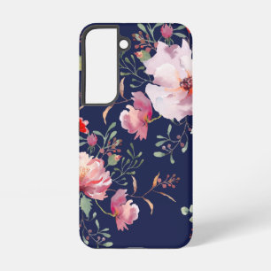 Romantisches Rosa & Rotes Florales Botanisches Mus Samsung Galaxy Hülle