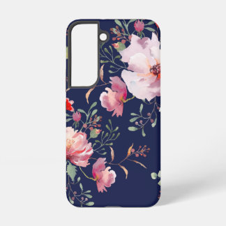 Romantisches Rosa & Rotes Florales Botanisches Mus Samsung Galaxy Hülle