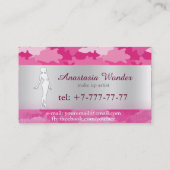 Romantisches rosa Tarnmuster Visitenkarte (Rückseite)