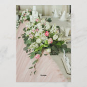 Romantisches Rosa Tüll & Blumengirlande Elegante T Einladung (Rückseite)