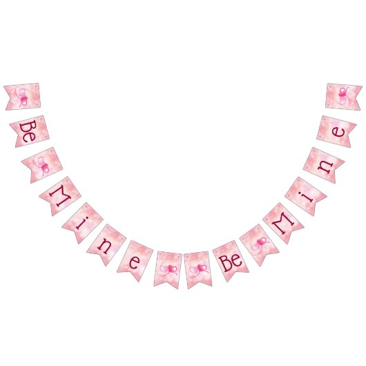 Romantisches Rosa und Crimson Be Mine Valentine's Wimpelkette (Alle)