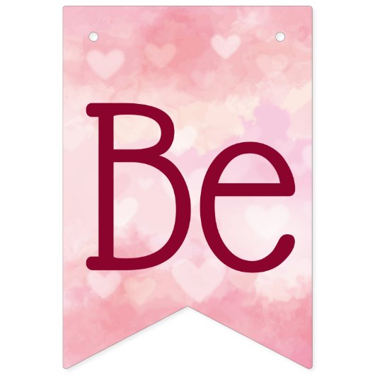 Romantisches Rosa und Crimson Be Mine Valentine's  Wimpelkette (Zweite Fahne)