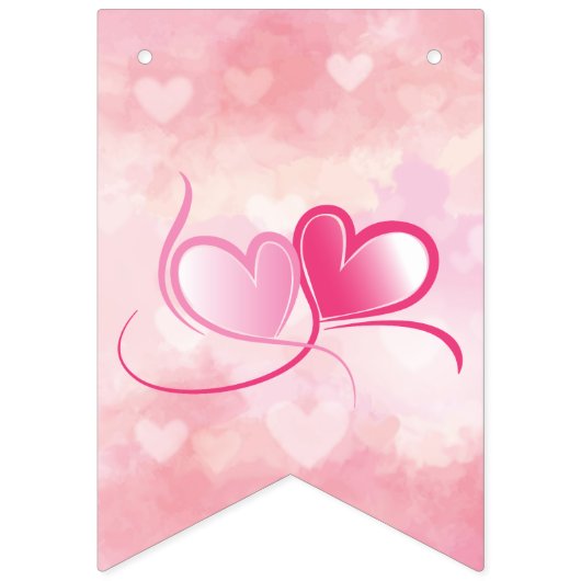 Romantisches Rosa und Crimson Be Mine Valentine's Wimpelkette (Dritte Fahne)