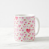 Romantisches Rosa- und Gold-Wasserfarbmuster Kaffeetasse (VorderseiteRechts)