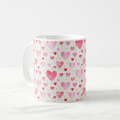 Romantisches Rosa- und Gold-Wasserfarbmuster Kaffeetasse (Vorderseite Links)