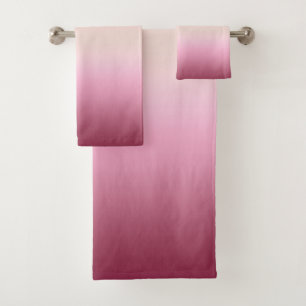 Romantisches Rosa und Hübsches Elfenbein Gradient Badhandtuch Set