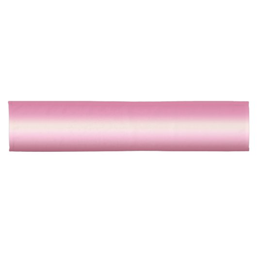 Romantisches Rosa und Hübsches Elfenbein Gradient Kurzer Tischläufer (Horizontal)