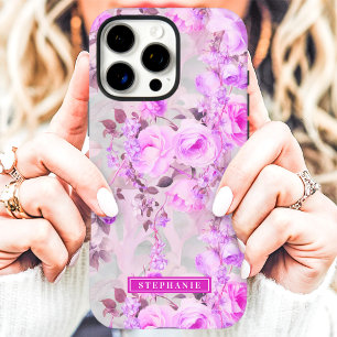 Romantisches Rosa und Lavendel-Name  iPhone 16 Pro Max Hülle