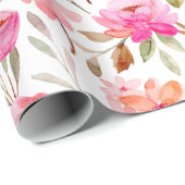 Romantisches Rosa und Pfirsichfarben Geschenkpapier (Rolleneckpunkt)