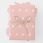 Romantisches Rosa und Weiße Herzen Geschenkpapier Set (Beispiel)
