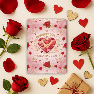 Romantisches Rosa Vintage Mutterliebe Herz Feiertagskarte