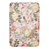 Romantisches rosa Vintages Rosen-Blumenmuster Badematte (Vorderseite Vertikal)