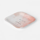 Romantisches rosa Wasserfarbdesign Pappteller (Gewinkelt)